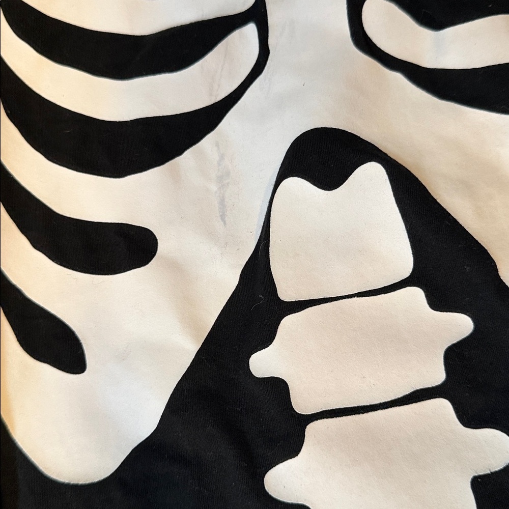 NEW! PINK BY VS Thermal Sleep One piece Black White Skeleton Pajama M - Picture 6 of 10